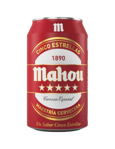 CERVEZA MAHOU 5 ESTRELLAS BOTE 33 CC